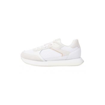 Pantofi sport din material textil cu garnituri de piele intoarsa
