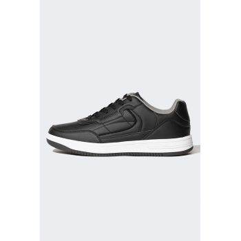 Pantofi sport din piele ecologica cu varf rotunjit