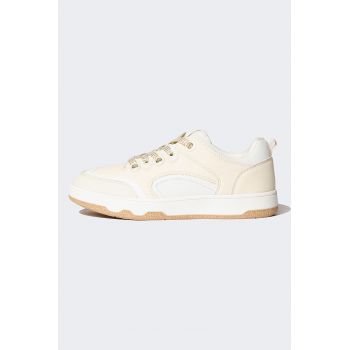 Pantofi sport low-cut cu garnituri din piele ecologica