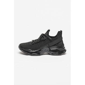 Pantofi sport slip-on din material textil cu strasuri