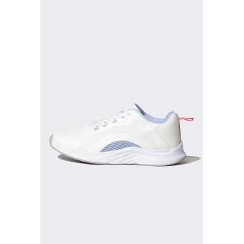 Pantofi sport wedge cu insertii din material textil