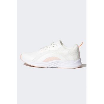 Pantofi sport wedge cu insertii din material textil