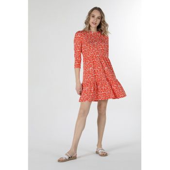 Rochie mini evazata cu imprimeu floral