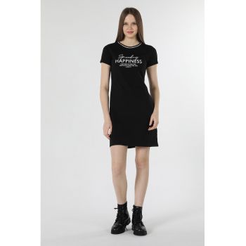 Rochie-tricou cu imprimeu text