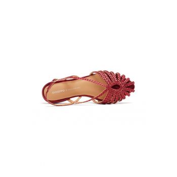 Sandale de piele cu aspect impletit