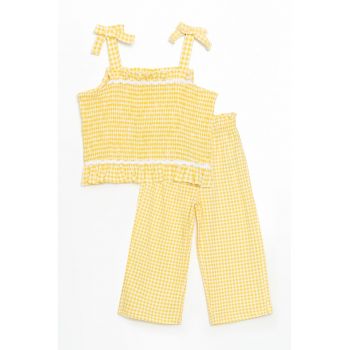 Set de top cu model si pantaloni