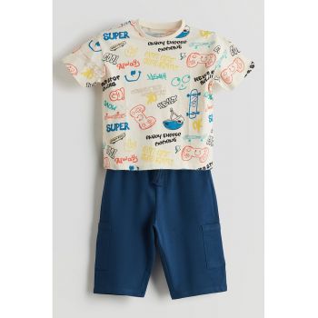 Set de tricou de bumbac si pantaloni scurti