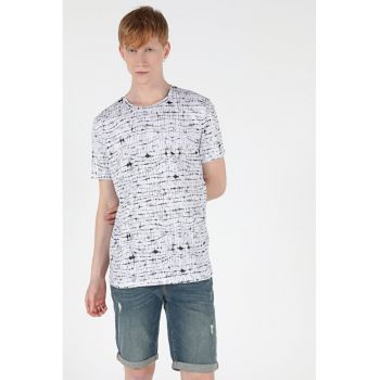 Tricou Cu Maneca Scurta De Barbati Alb Regular Fit Cl1050945 8682240453147