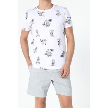 Tricou Cu Maneca Scurta De Barbati Alb Regular Fit CL1054894 8682240848349