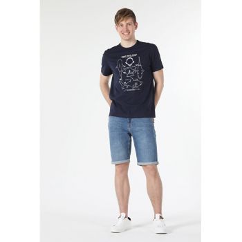 Tricou Cu Maneca Scurta De Barbati Albastru Marin Regular Fit 31205