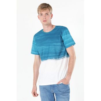 Tricou Cu Maneca Scurta De Barbati Albastru Regular Fit CL1058707 8683197253934
