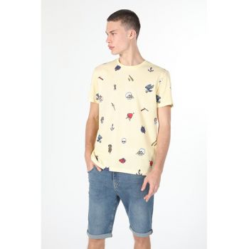 Tricou Cu Maneca Scurta De Barbati Galben Regular Fit2
