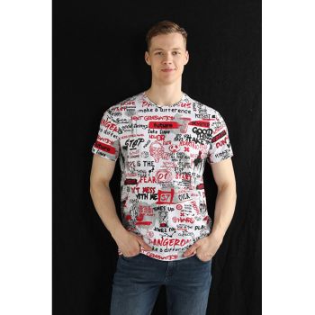 Tricou Cu Maneca Scurta De Barbati Multicolor Regular Fit 65420