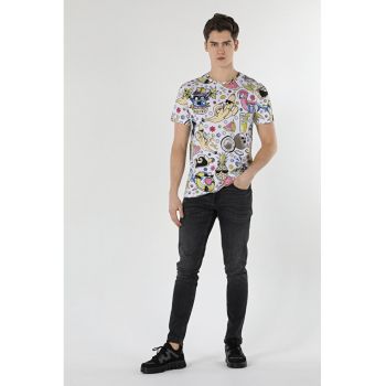 Tricou Cu Maneca Scurta De Barbati Multicolor Regular Fit.