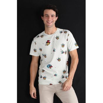 Tricou Cu Maneca Scurta De Barbati Verde Regular Fit 48645