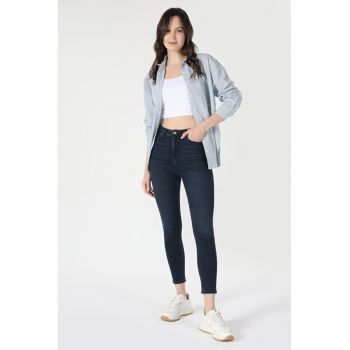 Blugi crop cu talie inalta1