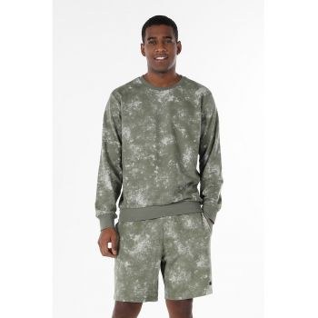 Bluza sport cu model tie-dye - Alb prafuit - Verde militar -