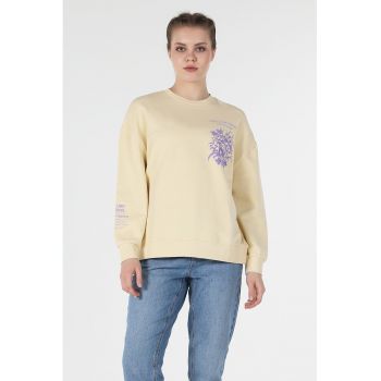 Bluza sport din amestec de bumbac cu imprimeu floral