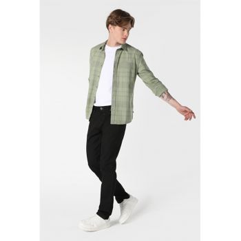 Camasa Cu Maneca Lunga De Barbati Verde Slim Fit