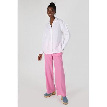 Camasa Cu Maneca Lunga De Dama Alb-Regular Fit