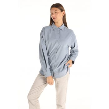 Camasa Cu Maneca Lunga De Dama Albastru Regular Fit Cl1065643 8683197815736