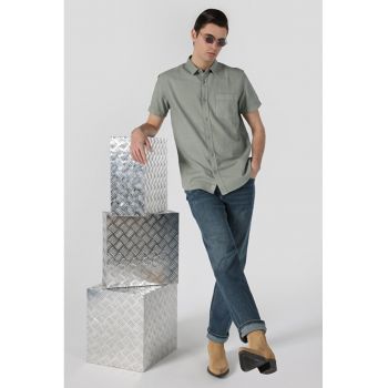 Camasa Cu Maneca Scurta De Barbati Verde Regular Fit