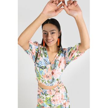 Camasa Cu Maneca Scurta De Dama Multicolor Slim Fit1
