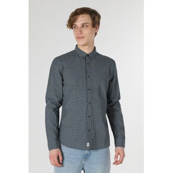 Camasa Oxford slim fit cu model in carouri
