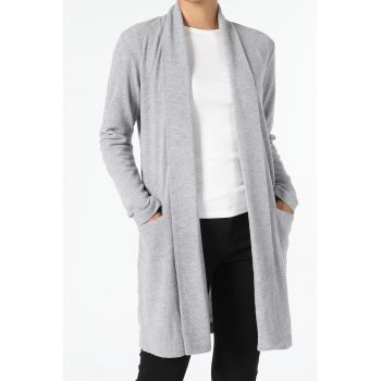 Cardigan cu buzunare aplicate