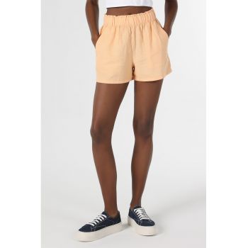 Pantaloni scurti din amestec de in cu talie elastica