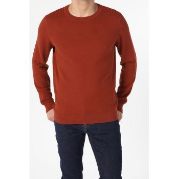 Pulover regular fit cu decolteu la baza gatului