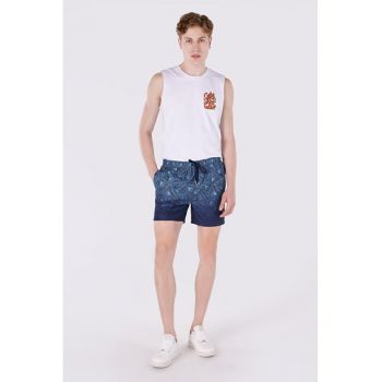Short De Plaja De Barbati Albastru Marin Slim Fit1