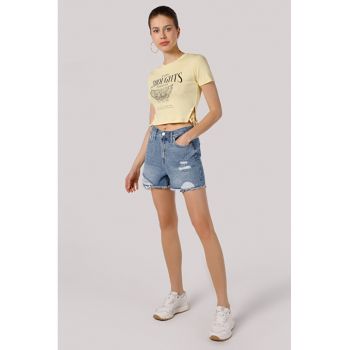 Short / Pantaloni Scurti De Dama Albastru MomFit
