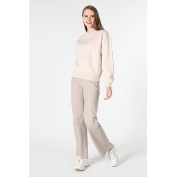 Swater / Bluza De Dama Ecru Regular Fit