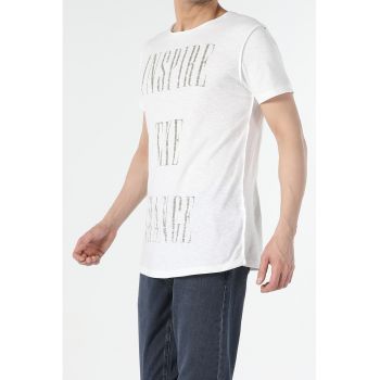 Tricou cu imprimeu text supradimensionat