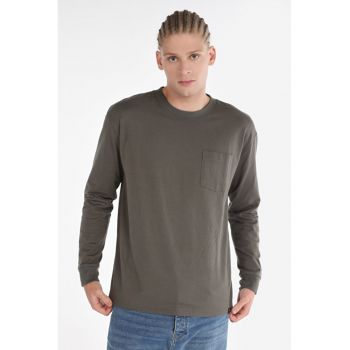 Tricou Cu Maneca Lunga De Barbati Kaki Regular Fit