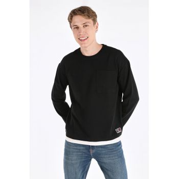 Tricou Cu Maneca Lunga De Barbati Negru Comfort Fit