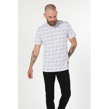 Tricou Cu Maneca Scurta De Barbati Alb Regular-Fit