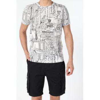 Tricou Cu Maneca Scurta De Barbati Alb Regular Fit Cl1050982 8682240452812