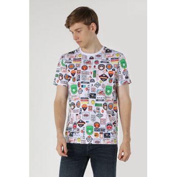 Tricou Cu Maneca Scurta De Barbati Alb Regular Fit-