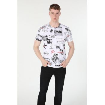 Tricou Cu Maneca Scurta De Barbati Alb Regular Fit2