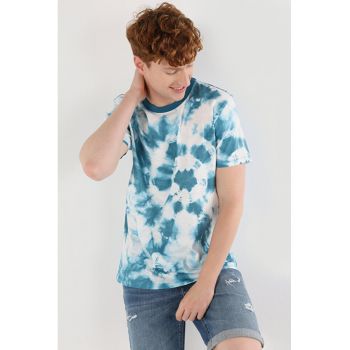 Tricou Cu Maneca Scurta De Barbati Albastru Regular Fit.