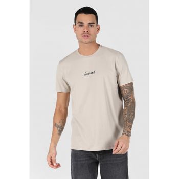 Tricou Cu Maneca Scurta De Barbati Bej Regular Fit CL1062496 8683197642899