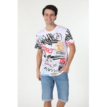 Tricou Cu Maneca Scurta De Barbati Multicolor Comfort Fit -