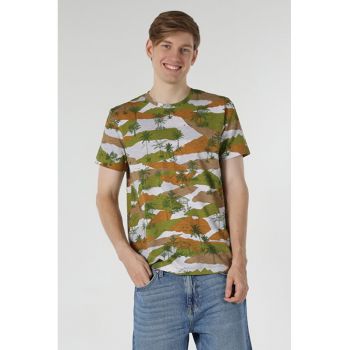 Tricou Cu Maneca Scurta De Barbati Multicolor Regular Fit