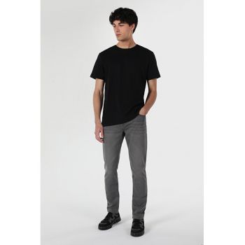 Tricou Cu Maneca Scurta De Barbati Negru Regular Fit 46485