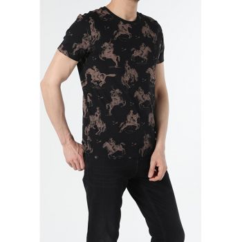Tricou Cu Maneca Scurta De Barbati Negru Regular Fit CL1056441 8682240937838