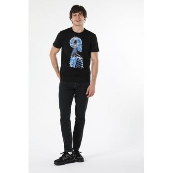 Tricou Cu Maneca Scurta De Barbati Negru Regular Fit-