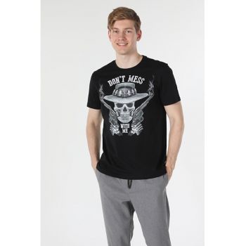 Tricou Cu Maneca Scurta De Barbati NegruRegular Fit