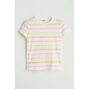 Tricou de bumbac cu dungi